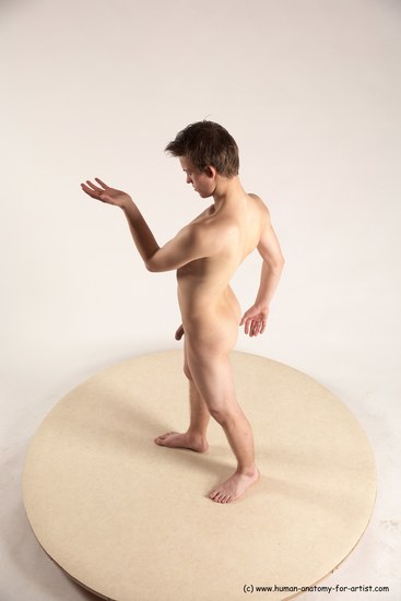 Nude Man White Standing poses - ALL Slim Short Brown Standing poses - simple Multi angles poses Realistic