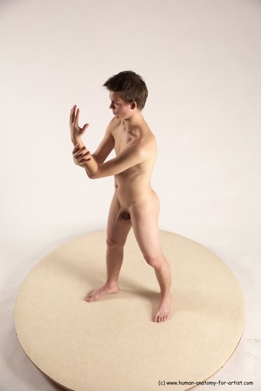 Nude Man White Standing poses - ALL Slim Short Brown Standing poses - simple Multi angles poses Realistic