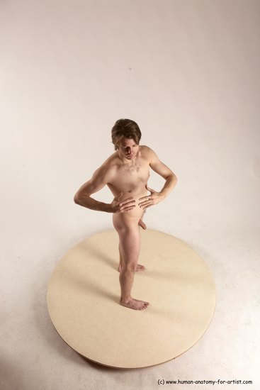 Nude Man White Standing poses - ALL Slim Short Brown Standing poses - simple Multi angles poses Realistic