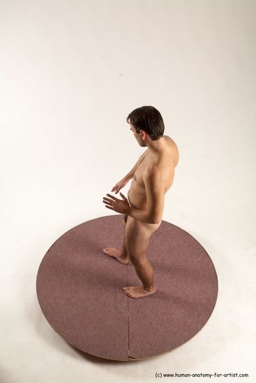 Nude Man White Standing poses - ALL Slim Short Brown Standing poses - simple Multi angles poses Realistic