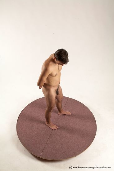 Nude Man White Standing poses - ALL Slim Short Brown Standing poses - simple Multi angles poses Realistic