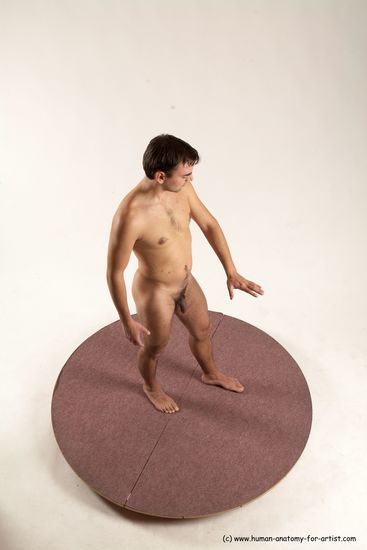 Nude Man White Standing poses - ALL Slim Short Brown Standing poses - simple Multi angles poses Realistic