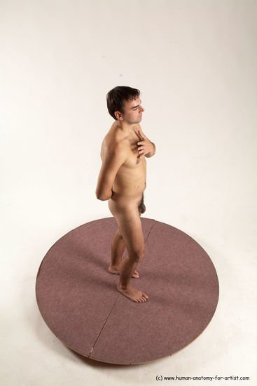 Nude Man White Standing poses - ALL Slim Short Brown Standing poses - simple Multi angles poses Realistic