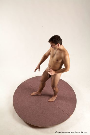 Nude Man White Standing poses - ALL Slim Short Brown Standing poses - simple Multi angles poses Realistic