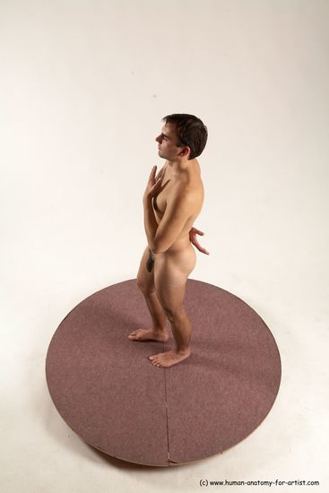 Nude Man White Standing poses - ALL Slim Short Brown Standing poses - simple Multi angles poses Realistic