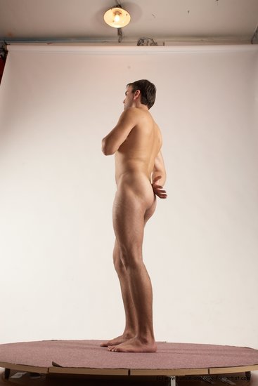 Nude Man White Standing poses - ALL Slim Short Brown Standing poses - simple Multi angles poses Realistic