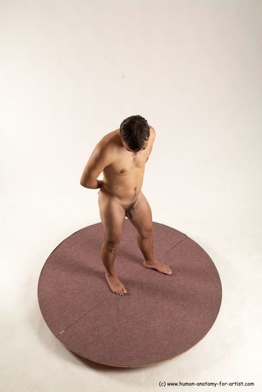 Nude Man White Standing poses - ALL Slim Short Brown Standing poses - simple Multi angles poses Realistic