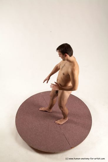 Nude Man White Standing poses - ALL Slim Short Brown Standing poses - simple Multi angles poses Realistic