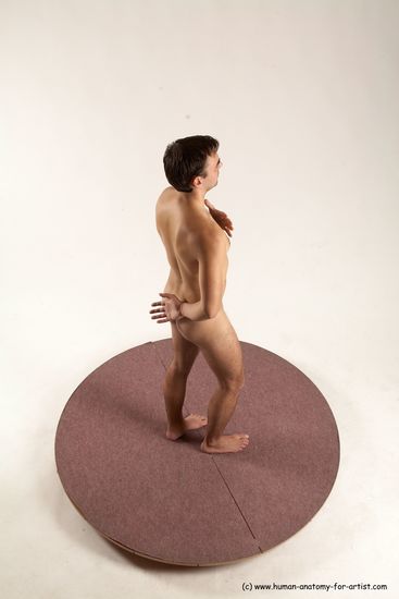 Nude Man White Standing poses - ALL Slim Short Brown Standing poses - simple Multi angles poses Realistic