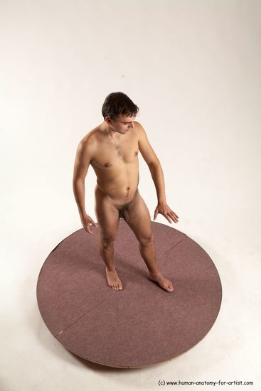 Nude Man White Standing poses - ALL Slim Short Brown Standing poses - simple Multi angles poses Realistic