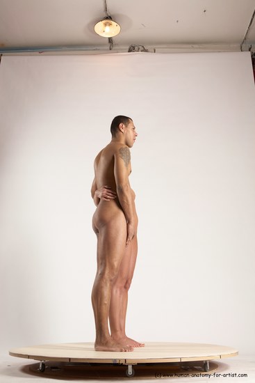 Nude Woman - Man Another Standing poses - ALL Slim Short Brown Standing poses - simple Multi angles poses Realistic