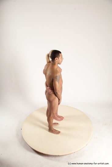 Nude Woman - Man Another Standing poses - ALL Slim Short Brown Standing poses - simple Multi angles poses Realistic