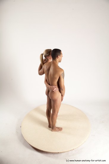 Nude Woman - Man Another Standing poses - ALL Slim Short Brown Standing poses - simple Multi angles poses Realistic