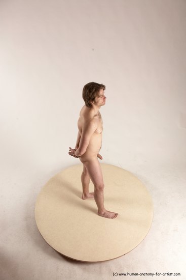 Nude Man White Standing poses - ALL Slim Short Brown Standing poses - simple Multi angles poses Realistic