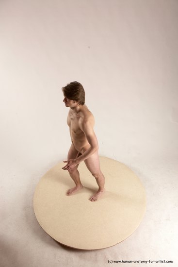 Nude Man White Standing poses - ALL Slim Short Brown Standing poses - simple Multi angles poses Realistic