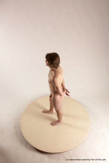 Nude Man White Standing poses - ALL Slim Short Brown Standing poses - simple Multi angles poses Realistic