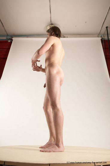 Nude Man White Standing poses - ALL Slim Short Brown Standing poses - simple Multi angles poses Realistic