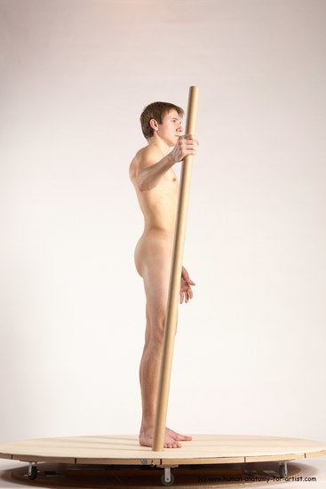 Nude Man White Standing poses - ALL Athletic Short Brown Standing poses - simple Multi angles poses Realistic