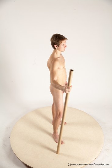 Nude Man White Standing poses - ALL Athletic Short Brown Standing poses - simple Multi angles poses Realistic