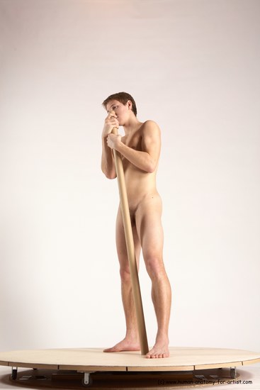 Nude Man White Standing poses - ALL Athletic Short Brown Standing poses - simple Multi angles poses Realistic