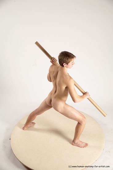 Nude Man White Standing poses - ALL Athletic Short Brown Standing poses - simple Multi angles poses Realistic