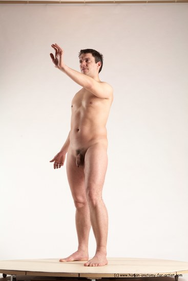 Nude Man White Standing poses - ALL Average Short Brown Standing poses - simple Multi angles poses Realistic