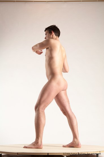 Nude Man White Standing poses - ALL Average Short Brown Standing poses - simple Multi angles poses Realistic