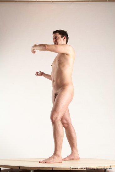 Nude Man White Standing poses - ALL Average Short Brown Standing poses - simple Multi angles poses Realistic