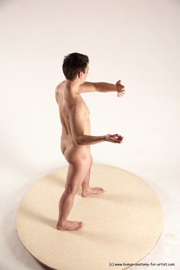 Nude Man White Standing poses - ALL Average Short Brown Standing poses - simple Multi angles poses Realistic