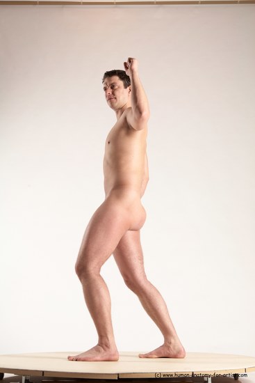 Nude Man White Standing poses - ALL Average Short Brown Standing poses - simple Multi angles poses Realistic