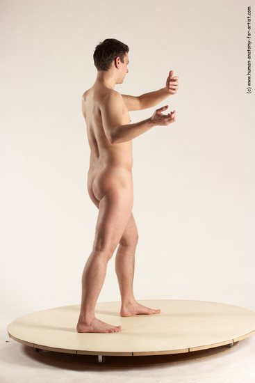 Nude Man White Standing poses - ALL Average Short Brown Standing poses - simple Multi angles poses Realistic