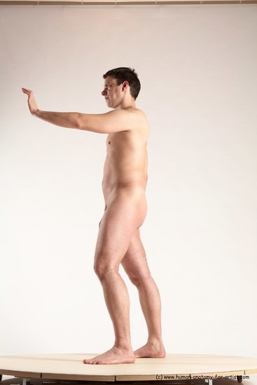 Nude Man White Standing poses - ALL Average Short Brown Standing poses - simple Multi angles poses Realistic