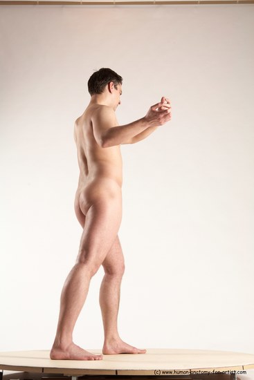 Nude Man White Standing poses - ALL Average Short Brown Standing poses - simple Multi angles poses Realistic