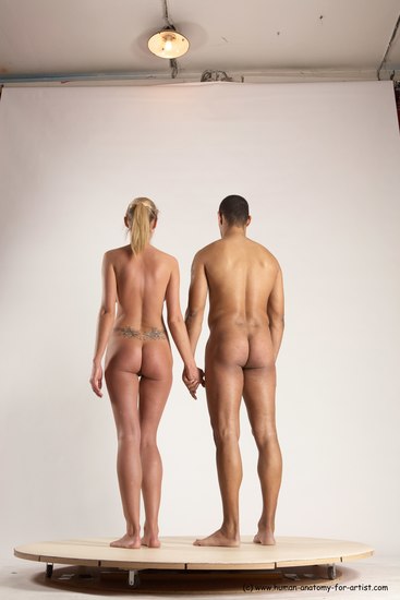 Nude Woman - Man Another Standing poses - ALL Slim Short Brown Standing poses - simple Multi angles poses Realistic