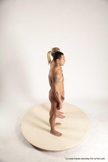 Nude Woman - Man Another Standing poses - ALL Slim Short Brown Standing poses - simple Multi angles poses Realistic