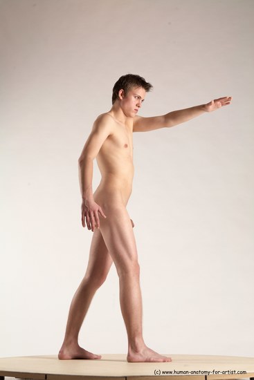 Nude Man White Standing poses - ALL Slim Short Brown Standing poses - simple Multi angles poses Realistic