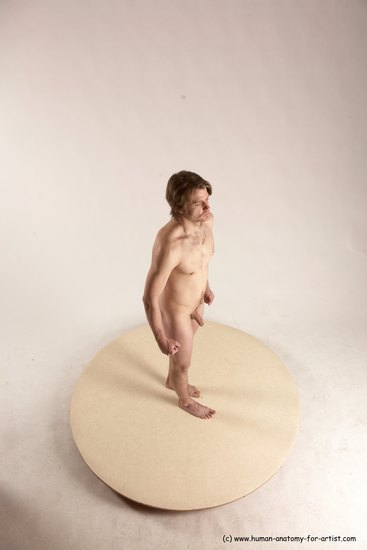 Nude Man White Standing poses - ALL Slim Short Brown Standing poses - simple Multi angles poses Realistic