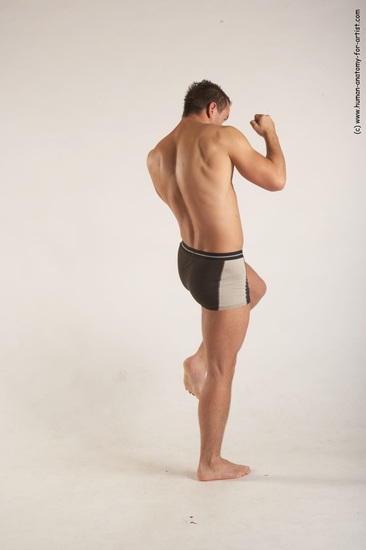 Underwear Martial art Man White Standing poses - ALL Average Short Brown Standing poses - simple Academic