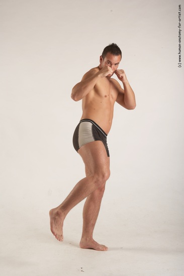 Underwear Martial art Man White Standing poses - ALL Average Short Brown Standing poses - simple Academic