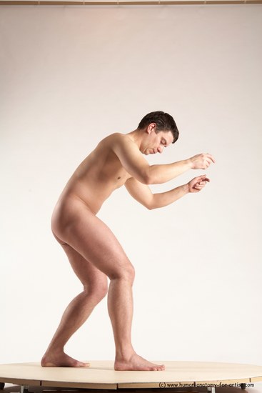 Nude Man White Standing poses - ALL Average Short Brown Standing poses - simple Multi angles poses Realistic