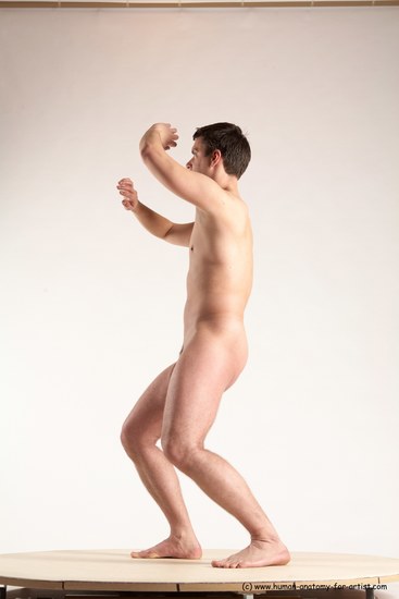 Nude Man White Standing poses - ALL Average Short Brown Standing poses - simple Multi angles poses Realistic