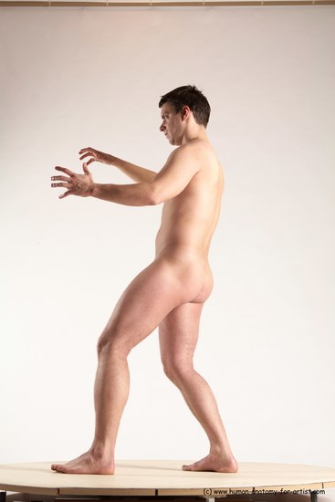 Nude Man White Standing poses - ALL Average Short Brown Standing poses - simple Multi angles poses Realistic