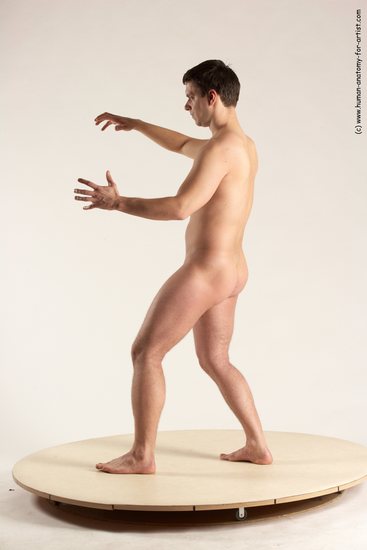 Nude Man White Standing poses - ALL Average Short Brown Standing poses - simple Multi angles poses Realistic