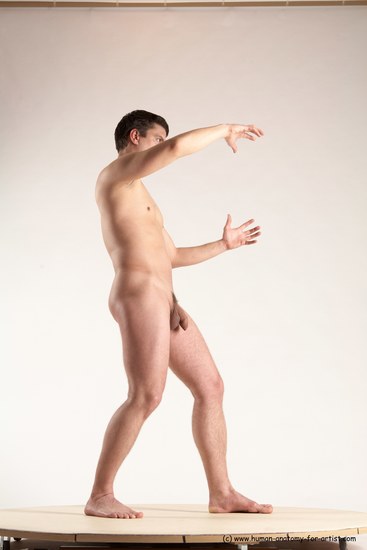 Nude Man White Standing poses - ALL Average Short Brown Standing poses - simple Multi angles poses Realistic