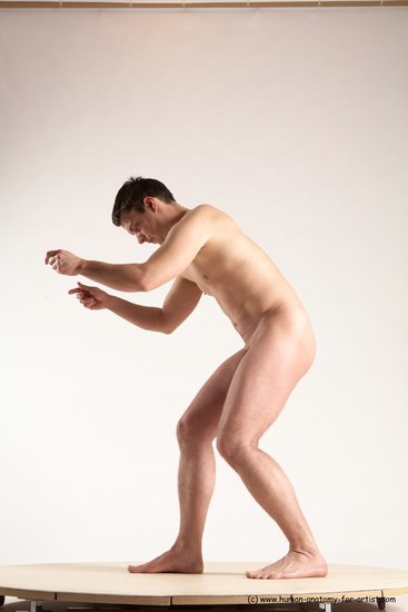 Nude Man White Standing poses - ALL Average Short Brown Standing poses - simple Multi angles poses Realistic