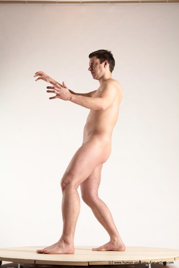 Nude Man White Standing poses - ALL Average Short Brown Standing poses - simple Multi angles poses Realistic