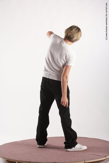 Casual Man White Standing poses - ALL Slim Short Blond Standing poses - simple Academic