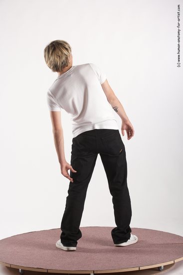 Casual Man White Standing poses - ALL Slim Short Blond Standing poses - simple Academic