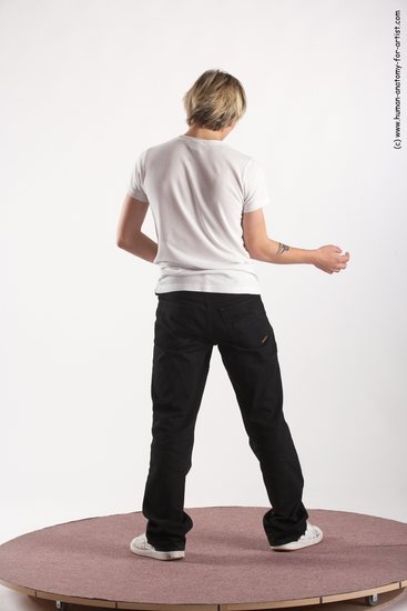 Casual Man White Standing poses - ALL Slim Short Blond Standing poses - simple Academic