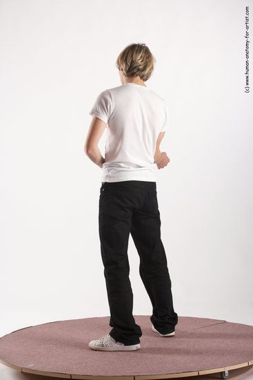 Casual Man White Standing poses - ALL Slim Short Blond Standing poses - simple Academic